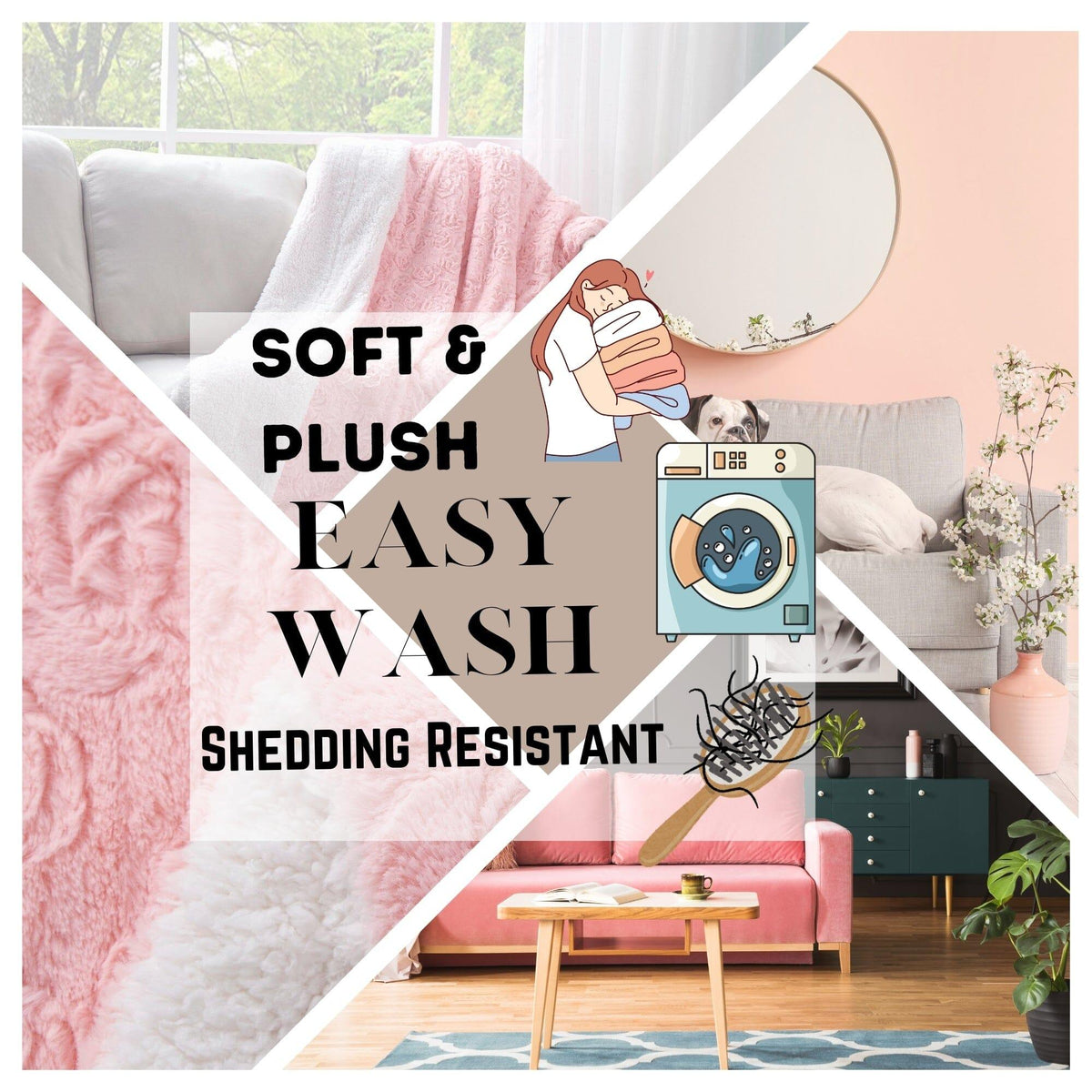 Pink Rose Sherpa Throw Blanket