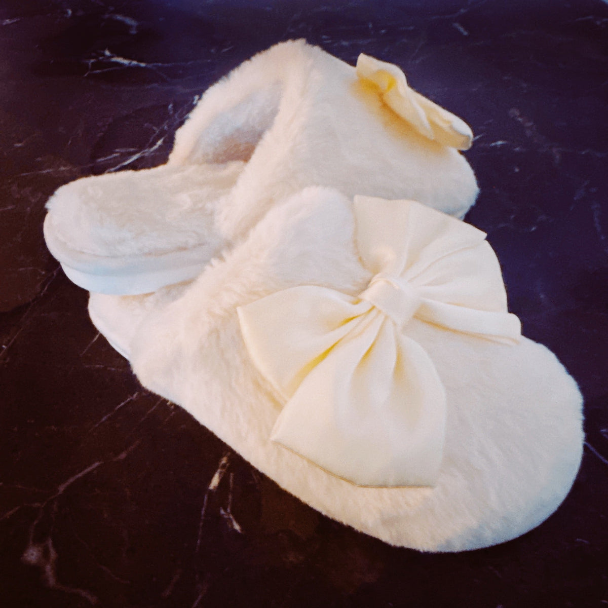 Satin & Fur Lounge Slippers