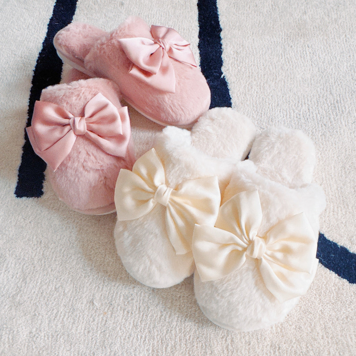 Satin & Fur Lounge Slippers