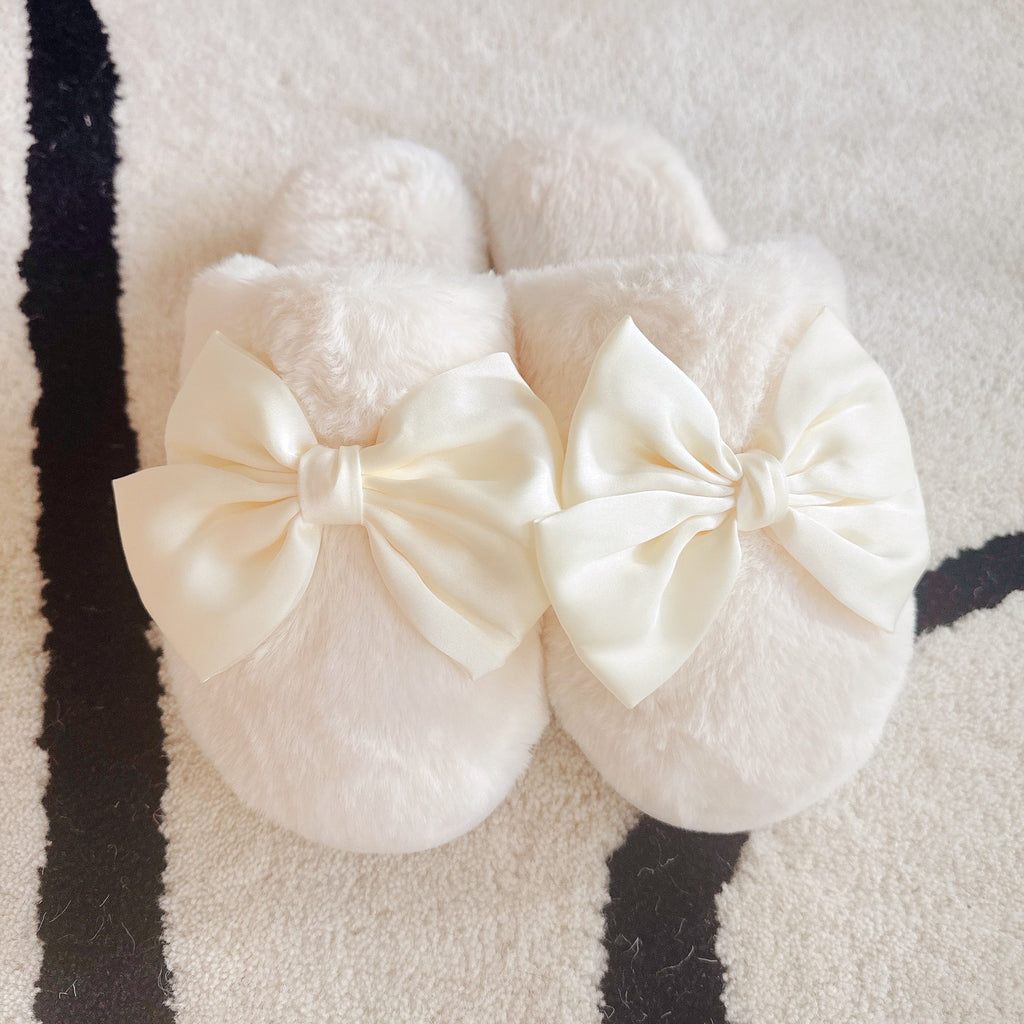 Satin & Fur Lounge Slippers