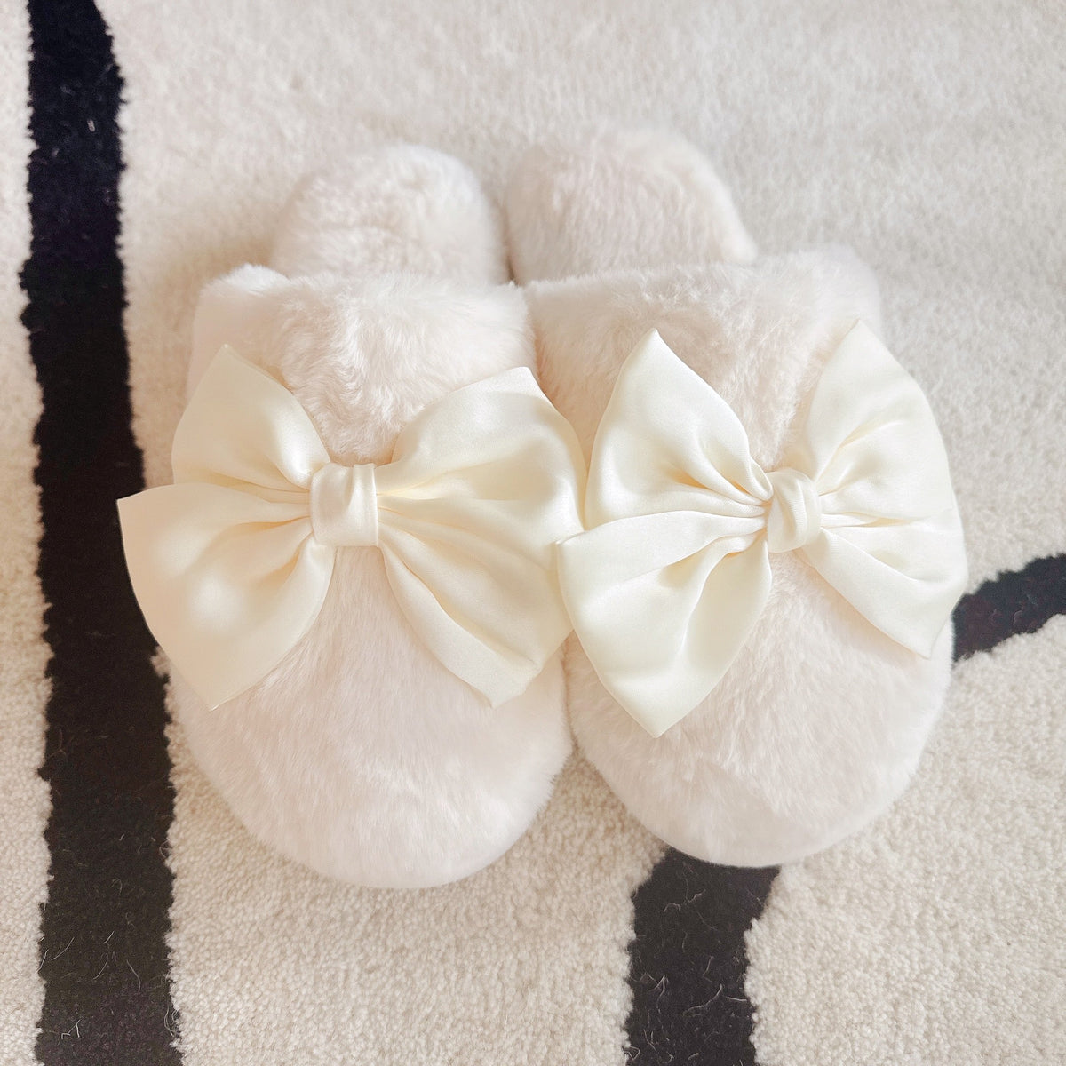 Satin & Fur Lounge Slippers