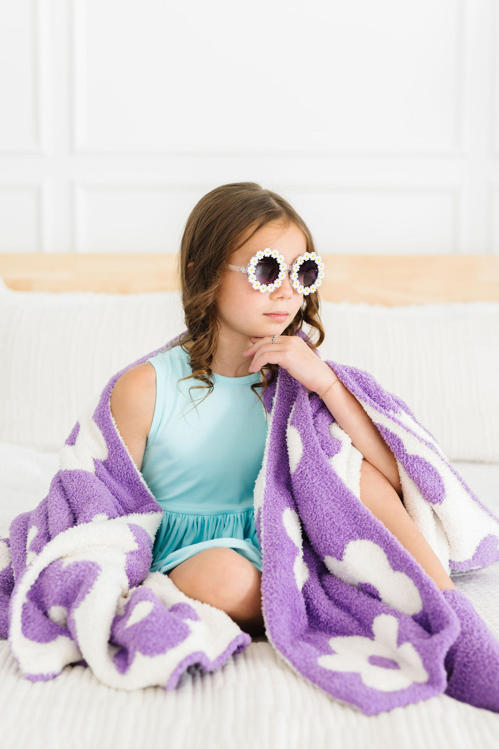 Lilac & Coconut Flower Cozy Blanket