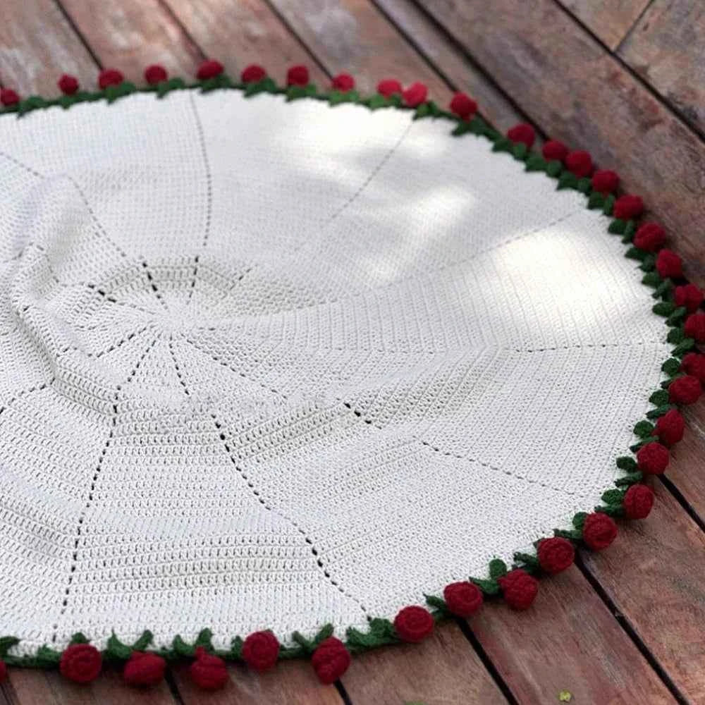 Flower Bouquet Knitted Throw Blanket