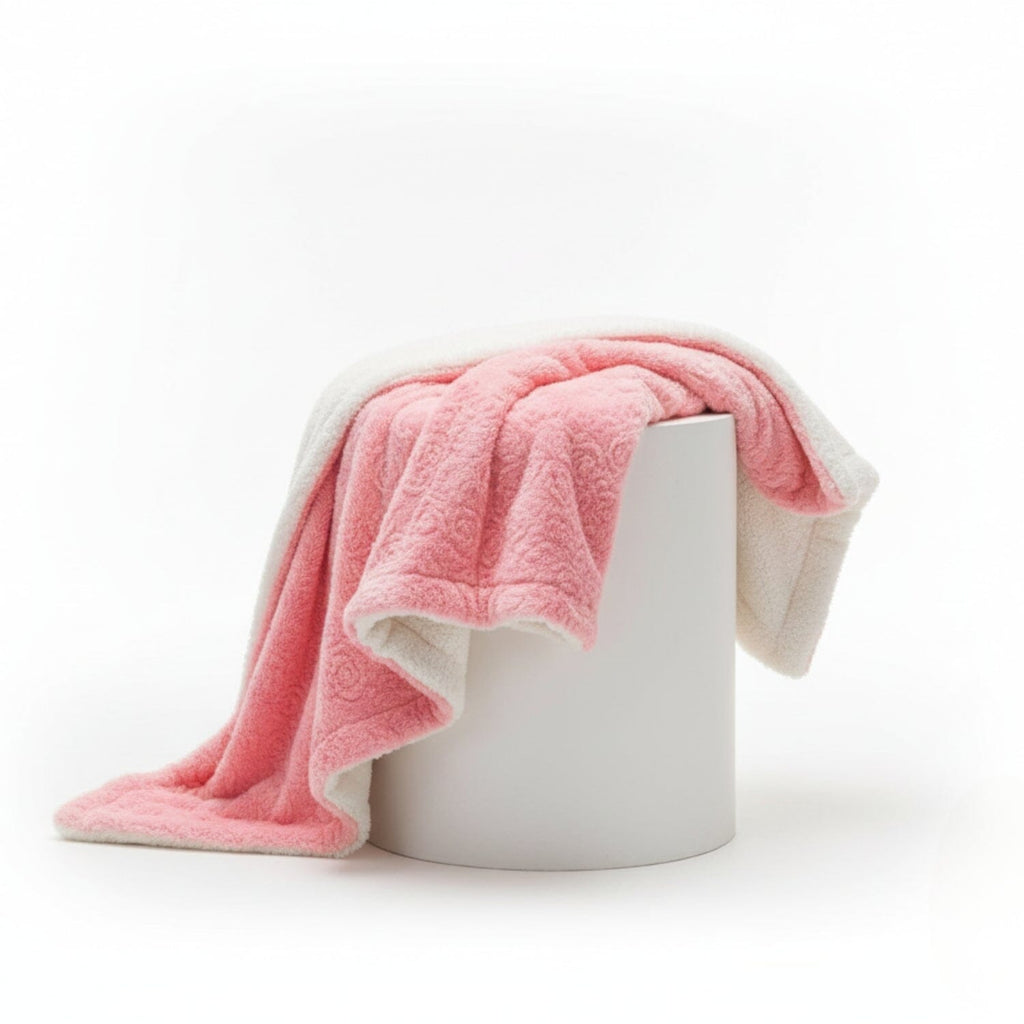 Pink Rose Sherpa Throw Blanket