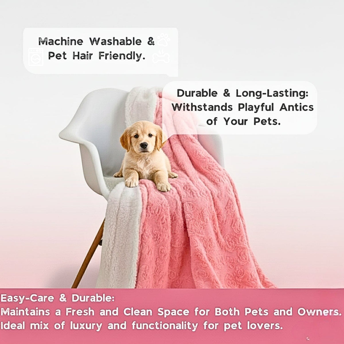 Pink Rose Sherpa Throw Blanket