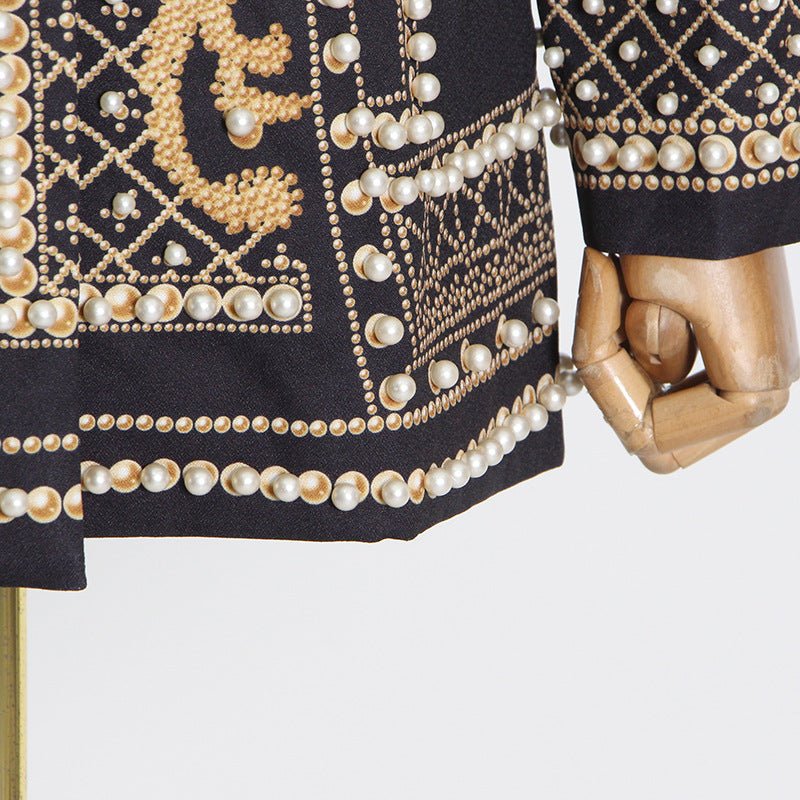 Pearl & Bead Embellished Luxury Blazer