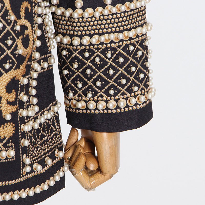 Pearl & Bead Embellished Luxury Blazer