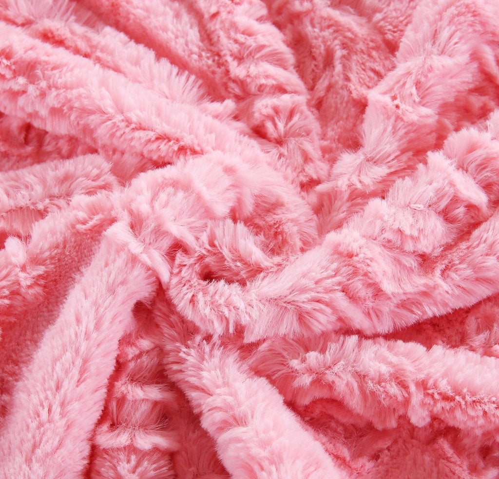 Pink Rose Sherpa Throw Blanket