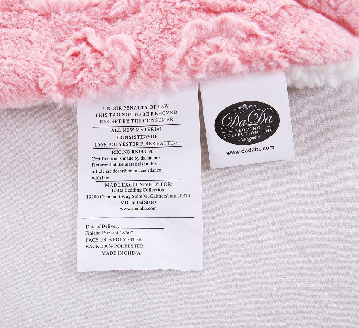 Pink Rose Sherpa Throw Blanket